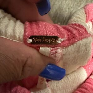 Free People Pink & Cream Striped Knit Headwrap with Gold Tag